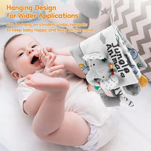 Soft Baby Books 3D Touch Feel High Contrast Cloth Book Sensory Early Learning Stroller Toys for Infant Toddler Gifts 0-12 Months Baby Bubble Store 