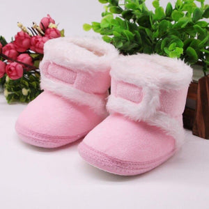 Soft Sole Fur Snow Booties Soft Sole Fur Snow Booties Baby Bubble Store Pink A 0-6 Months 