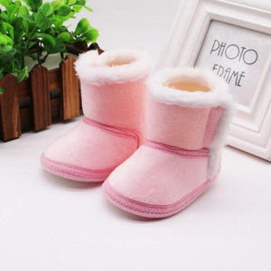 Soft Sole Fur Snow Booties Soft Sole Fur Snow Booties Baby Bubble Store Pink B 0-6 Months 