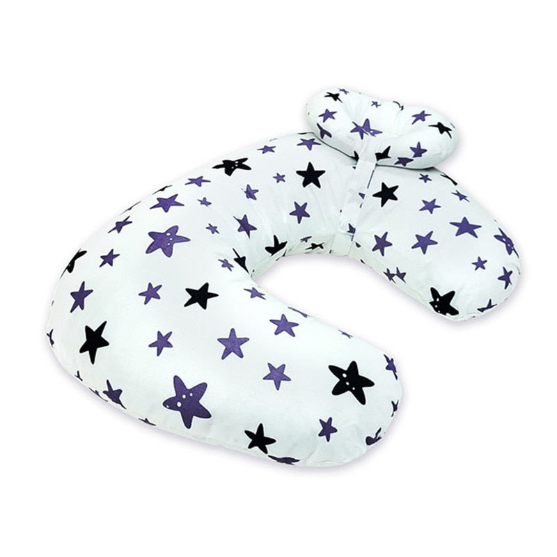 U-Shape Breastfeeding Pillow U-Shape Breastfeeding Pillow Baby Bubble Store White Stars 