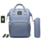Waterproof Diaper Bag with USB Charging Port Waterproof Diaper Bag with USB Charging Port Baby Bubble Store Blue 