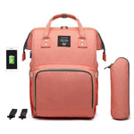 Waterproof Diaper Bag with USB Charging Port Waterproof Diaper Bag with USB Charging Port Baby Bubble Store Orange 