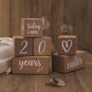 Wooden Baby Milestone Cards Wooden Baby Milestone Cards 6pcs Baby Bubble Store 6pcs 