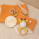 Wooden Rattles Cotton Blanket Baby Gift Set Wooden Rattles Cotton Blanket Baby Gift Set Baby Bubble Store 